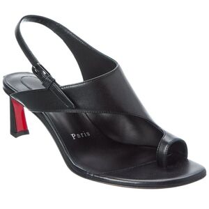 $1,195 Christian Louboutin Viva Condora 55 Asymmetrical Sandal Black 38.5 US 8.5